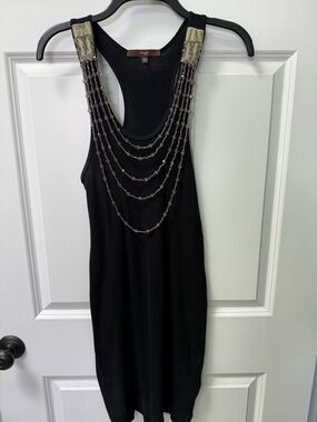 Single brand -  Black Sleeveless Stretchy Cotton pull on Mini Dress